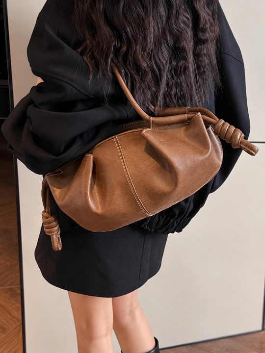 Zara uslubidagi ayollar sumkasi, eko-charm tote, uzun dastakli, yelkaga