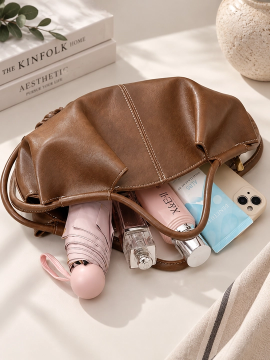 Zara uslubidagi ayollar sumkasi, eko-charm tote, uzun dastakli, yelkaga