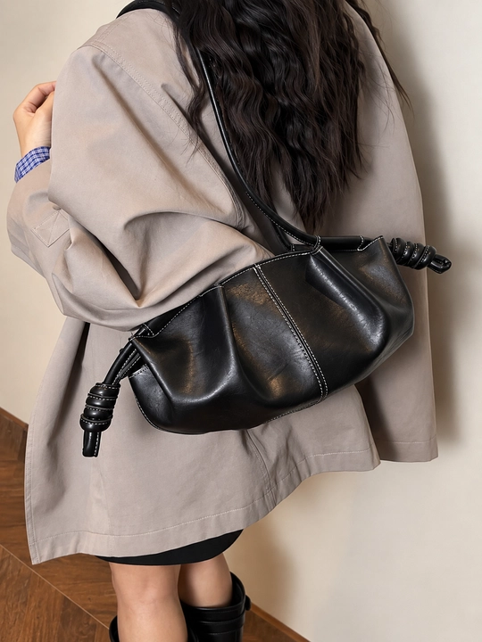 Zara uslubidagi ayollar sumkasi, eko-charm tote, uzun dastakli, yelkaga