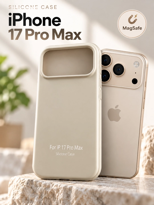 IPhone 16/17 Pro va Pro Max uchun silikon g‘ilof, MagSafe