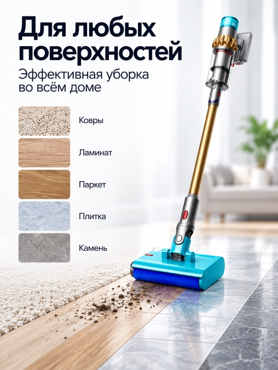 Dyson V15 Detect Submarine — беспроводной моющий пылесос 3-в-1, 240 AW, HEPA