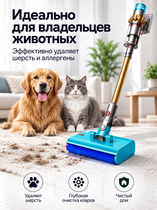 Dyson V15 Detect Submarine — беспроводной моющий пылесос 3-в-1, 240 AW, HEPA