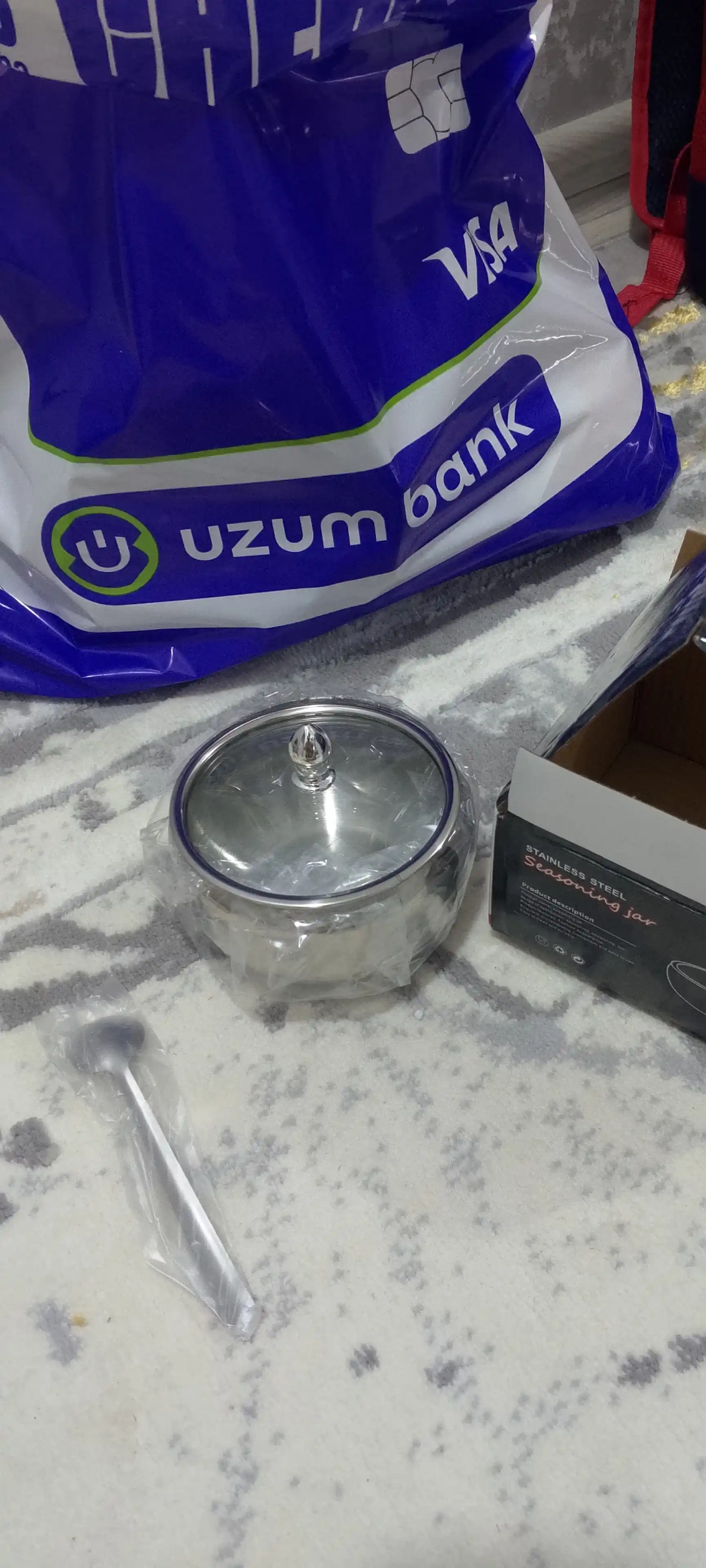 Shakar "Uslub va qulaylik", zanglamaydigan po‘lat, qoshiqchali 12*12*7,5 sm