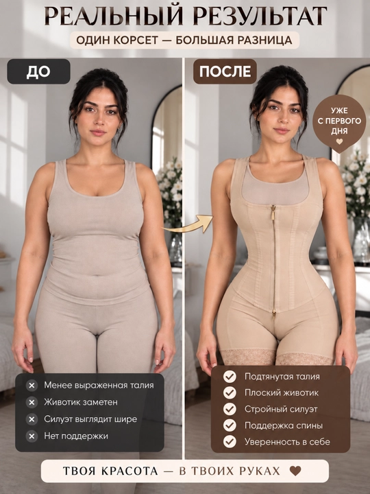 Korset ayollar uchun, korreksiyalovchi body, bel va qorin uchun, qomatni shakllantiruvchi
