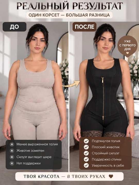 Korset ayollar uchun, korreksiyalovchi body, bel va qorin uchun, qomatni shakllantiruvchi