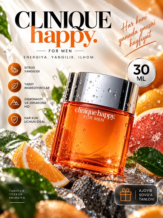 Clinique Happy for Men uzoq muddatli sitrus parfyumeriyasi, Shveytsariya - 