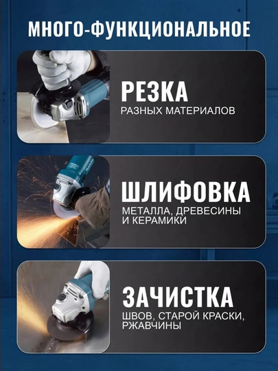 Болгарка с регулировкой 125mm 6 х скоростная профессиональный