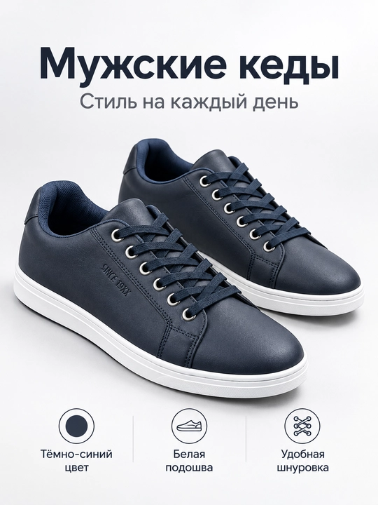 Erkaklar uchun kundalik keda, shnurovkali, oq taglikli zamonaviy oyoq kiyim, 5 rang