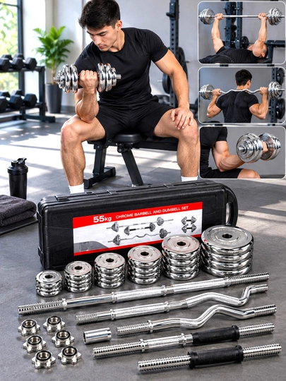 55 kg og‘irlikdagi universal sport to‘plami, uyda kuch mashqlari uchun mo‘ljallangan