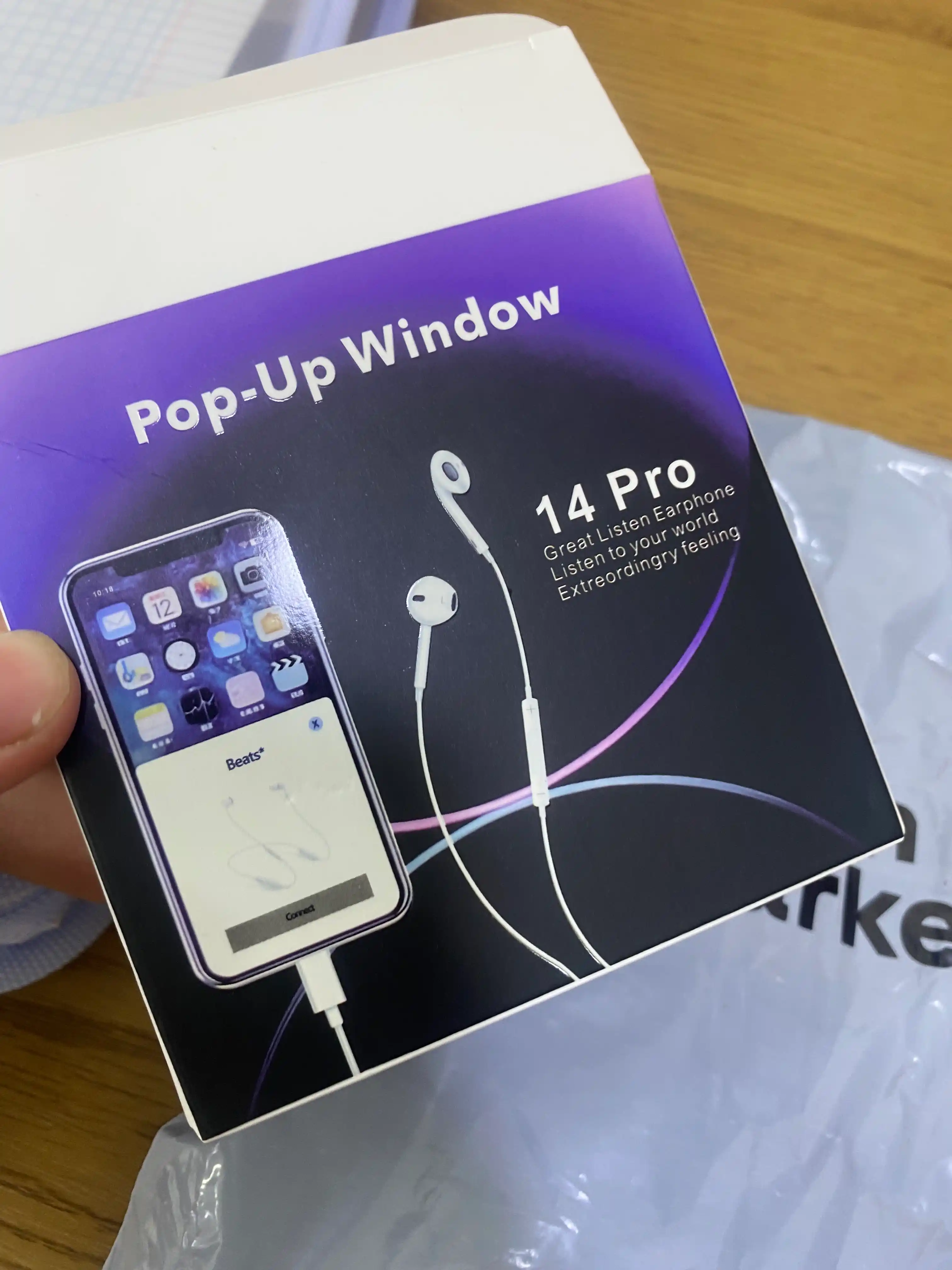 IPhone uchun simli quloqchinlar, (Pop-UP) mikrofon bilan, Lightning, Type-C kabeli