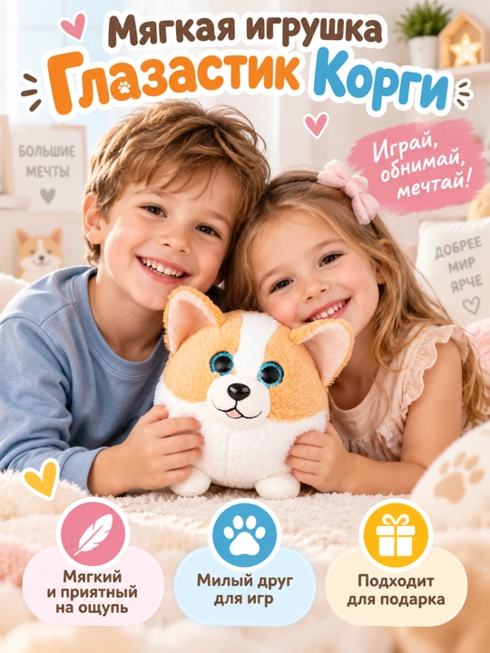 Мягкие игрушки "Корги", DREAM MAKERS