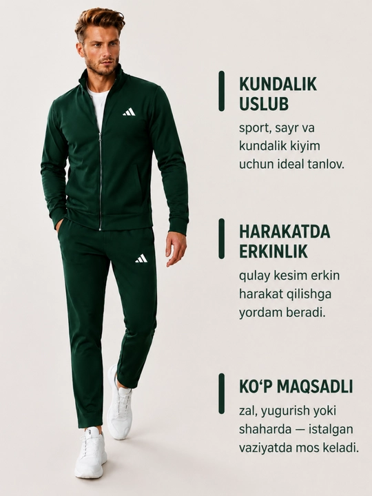 Erkaklar 2 qismlik kiyim to'plami, kuz va qish mavsumi uchun, dvoyka