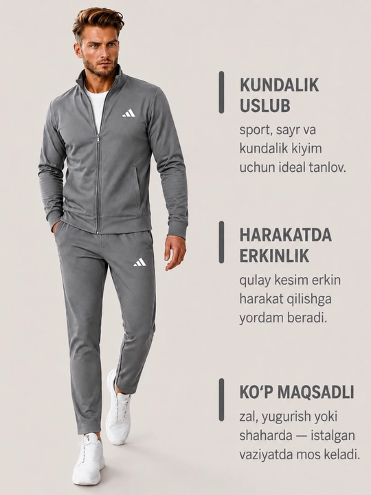 Erkaklar 2 qismlik kiyim to'plami, kuz va qish mavsumi uchun, dvoyka