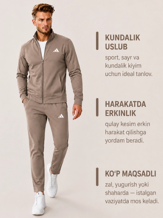 Erkaklar 2 qismlik kiyim to'plami, kuz va qish mavsumi uchun, dvoyka
