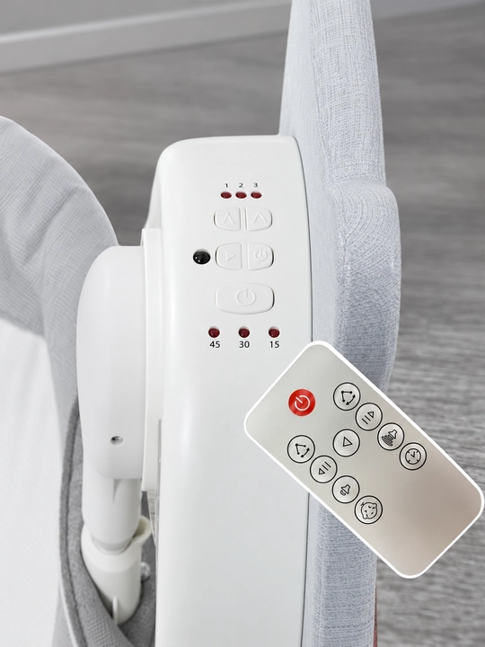 Bolalar karavoti, yangi tug‘ilgan chaqaloqlar uchun belanchak, pult va Bluetooth musiqasi bilan