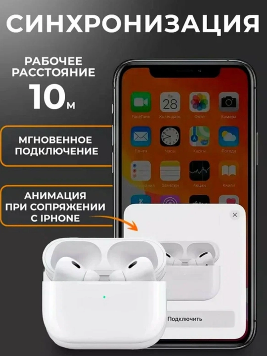 Simsiz quloqchin Pro 2 sensorli iPhone va Android uchun bluetooth naushnik