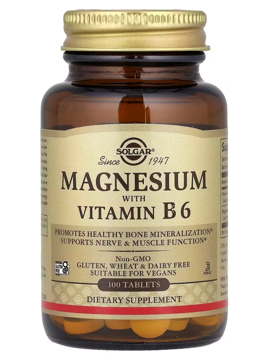 Magniy va B6 vitamini, Solgar, 100 tabletka