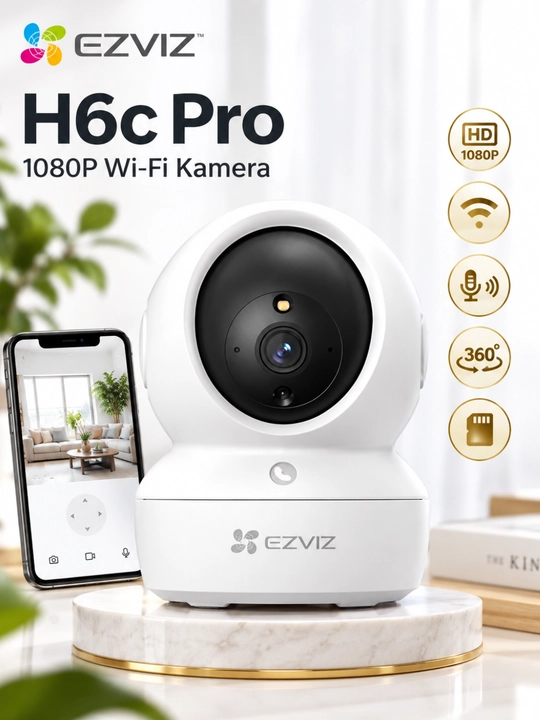 Wi-Fi IP камера видеонаблюдения Ezviz H6c Pro 1080P, 2 МП, 360° PT, двусторонняя связь