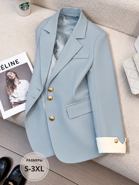 Ayollar klassik jaketi, katta o‘lchamli, kostyum
