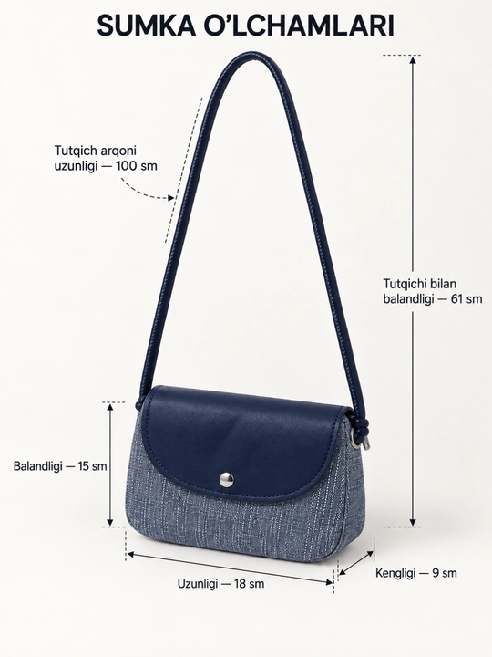 Ayollar sumkasi mini bag bilan, yelkaga taqiladigan kundalik sumkalar to‘plami