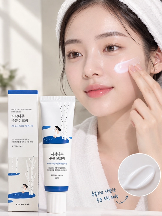 Увлажняющий солнцезащитный крем Round Lab Birch Juice Moisturizing Sunscreen SPF50+ PA++++ - 