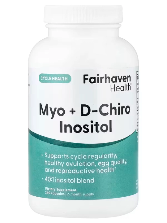 Мио + D-хиро инозитол, Fairhaven Health, 240 капсул