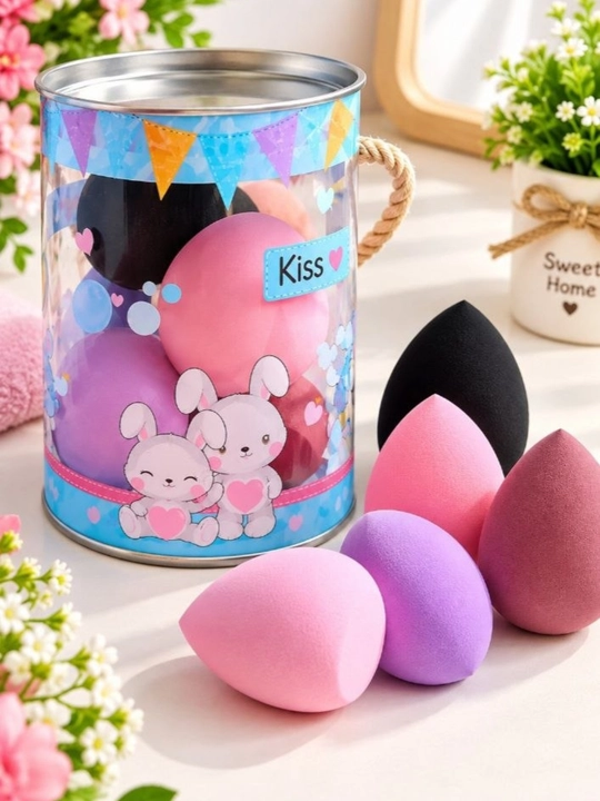Набор косметических спонжей для макияжа — мягкие Beauty Blender, фиолетового цвета - 