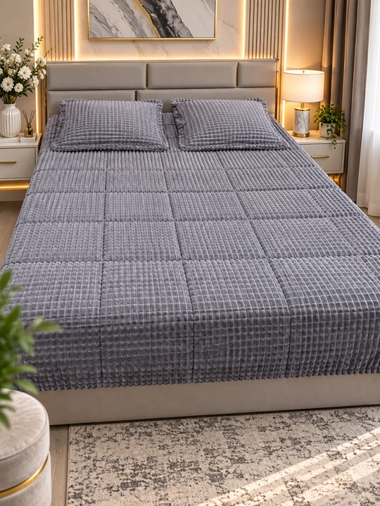 2 kishilik yumshoq adyol komplekti 220x240, 2 ta yostiq jildi 70x70, pushti kulrang
