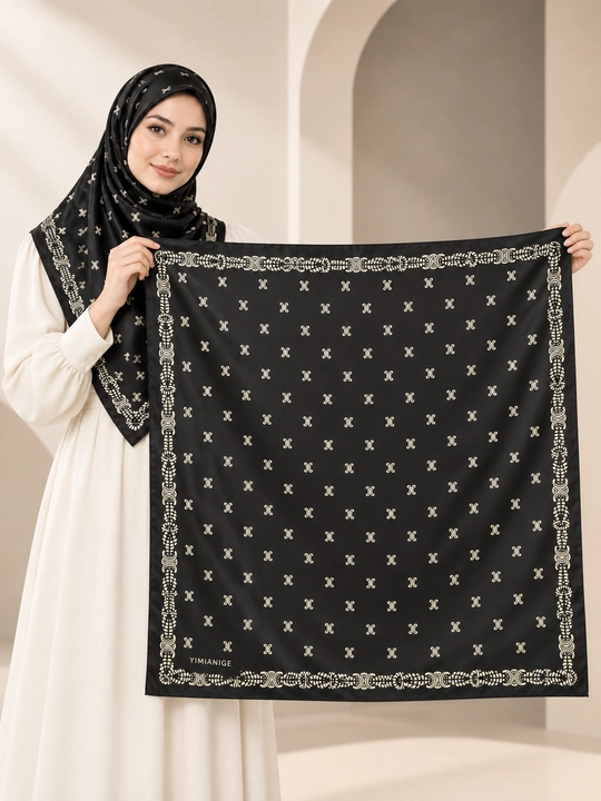 Ayollar uchun atlas ro‘mol, 90 × 90 sm, bosh va bo‘yin uchun to'rtburchak sharf, turli ranglarda