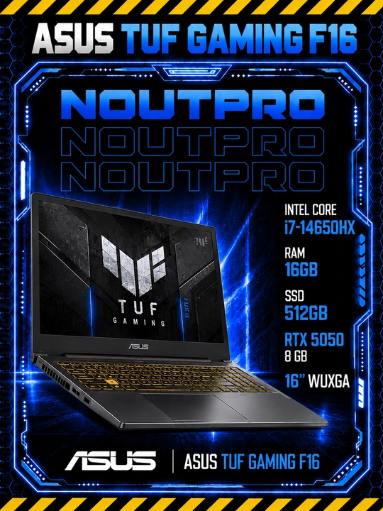 Ноутбук ASUS TUF Gaming F16 Intel Core i7-14650HX RAM 16GB SSD 512GB RTX 5050 8GB 16 WUXGA - 