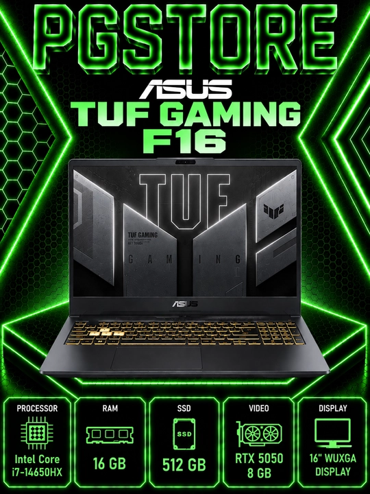 Ноутбук ASUS TUF Gaming F16 Intel Core i7-14650HX RAM 16GB SSD 512GB RTX 5050 8GB 16 WUXGA - 
