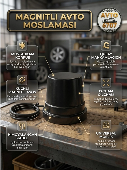 Barcha avtomobillar uchun magnitli antenna, barqaror signal