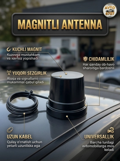 Barcha avtomobillar uchun magnitli antenna, barqaror signal