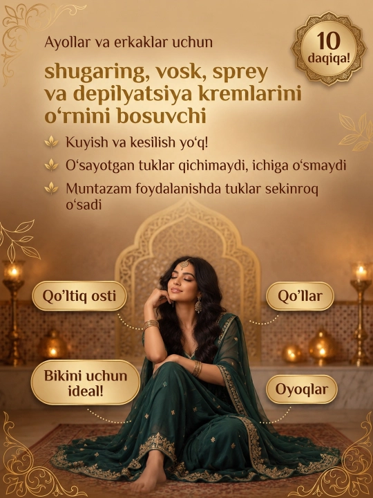 Princess Hamam Otu depilyatsiya kukuni, keraksiz sochlarni yo‘qotish uchun upa