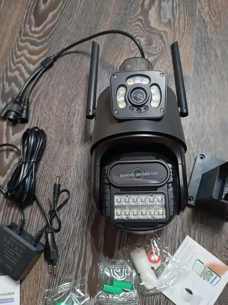 Камера наблюдения с SIM-картой 4G, поворот на 360°, ночное видение, управление по телефону