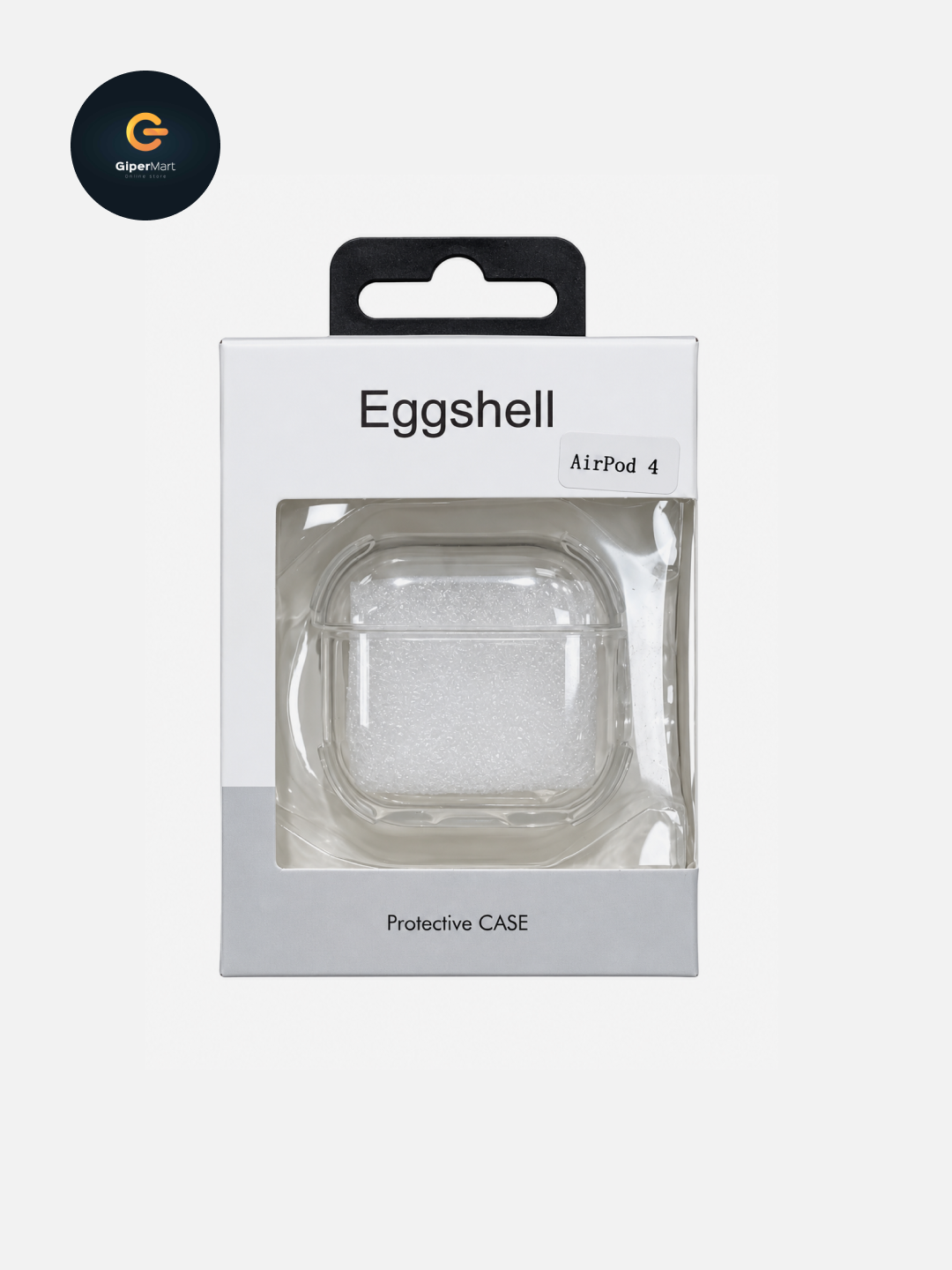 Чехлы для наушников AirPods Pro 3, AirPods 4 Eggshell силиконовый прозрачный с карабином