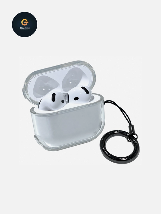 Чехлы для наушников AirPods Pro 3, AirPods 4 Eggshell силиконовый прозрачный с карабином - 