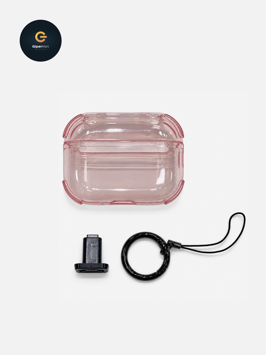 Чехлы для наушников AirPods Pro 3, AirPods 4 Eggshell силиконовый прозрачный с карабином