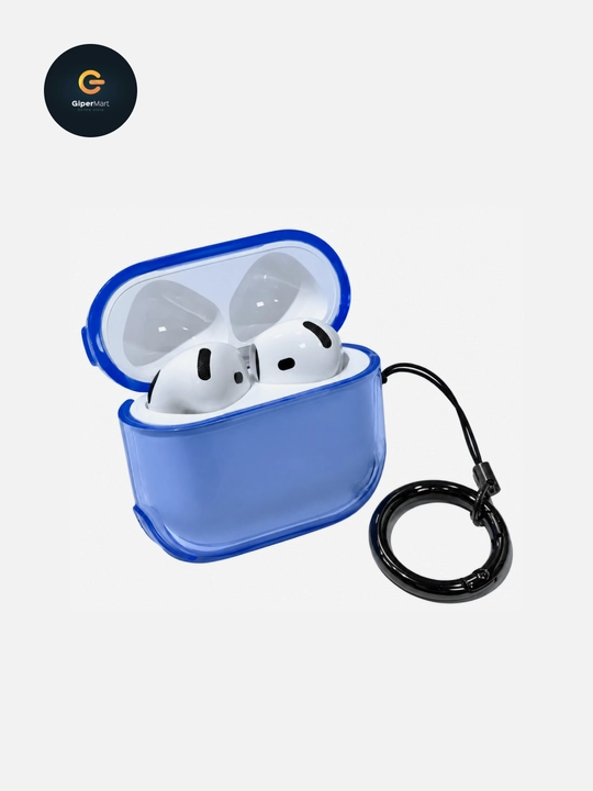 Quloqchinlar uchun g'ilof AirPods Pro 3, AirPods 4. Eggshell shaffof silicone, ilgakli - 