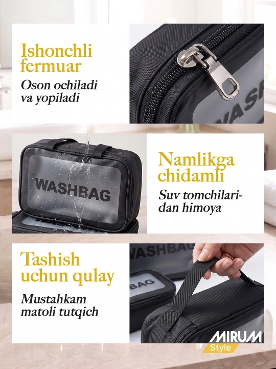 Kosmetik sumka WASHBAG, organayzer kosmetika uchun, kasmetika sumkasi