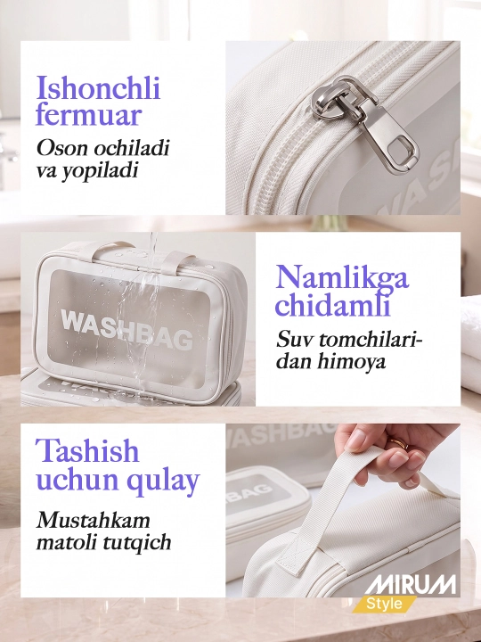 Kosmetik sumka WASHBAG, organayzer kosmetika uchun, kasmetika sumkasi