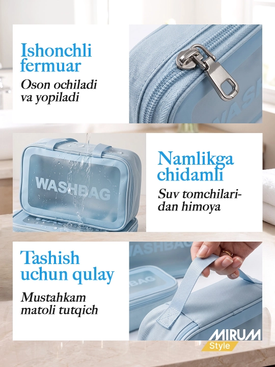 Kosmetik sumka WASHBAG, organayzer kosmetika uchun, kasmetika sumkasi