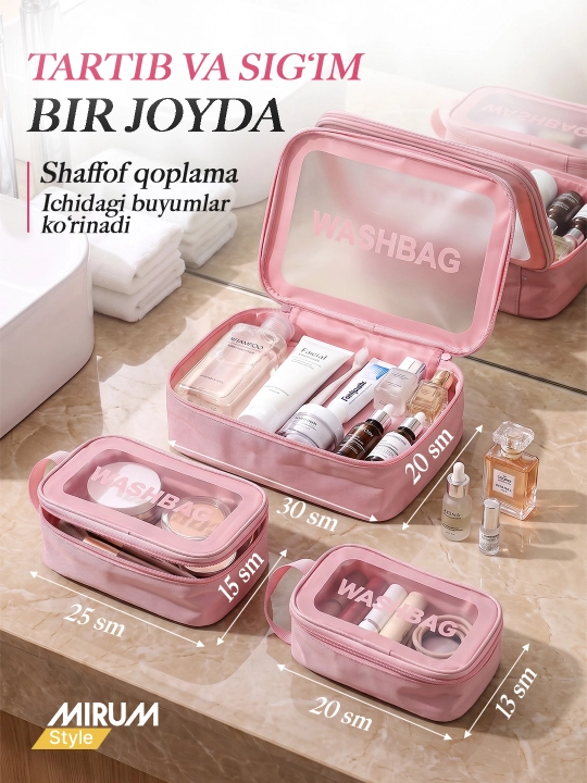 Kosmetik sumka WASHBAG, organayzer kosmetika uchun, kasmetika sumkasi