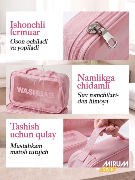 Kosmetik sumka WASHBAG, organayzer kosmetika uchun, kasmetika sumkasi