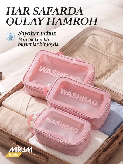 Kosmetik sumka WASHBAG, organayzer kosmetika uchun, kasmetika sumkasi