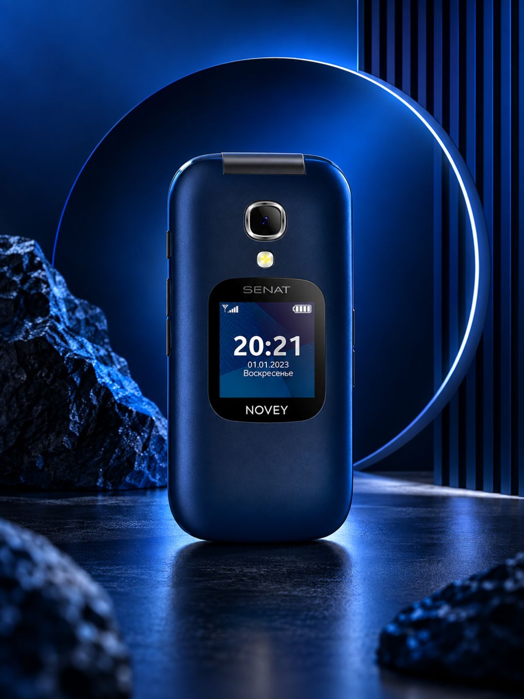 NOVEY SENAT GSM tugmali telefon, 2 SIM, 1000 mAh, IPS ekran, Bluetooth, FM radio, kamera