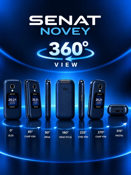 NOVEY SENAT GSM tugmali telefon, 2 SIM, 1000 mAh, IPS ekran, Bluetooth, FM radio, kamera