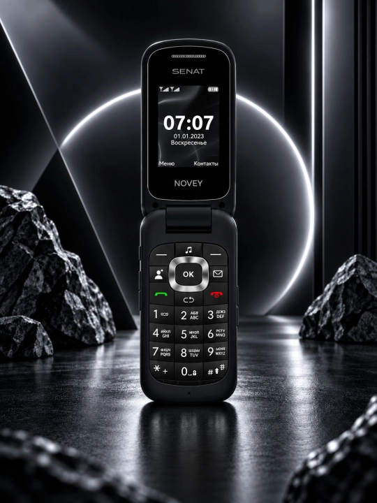 NOVEY SENAT GSM tugmali telefon, 2 SIM, 1000 mAh, IPS ekran, Bluetooth, FM radio, kamera