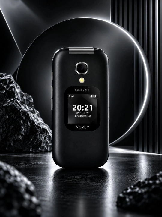 NOVEY SENAT GSM tugmali telefon, 2 SIM, 1000 mAh, IPS ekran, Bluetooth, FM radio, kamera