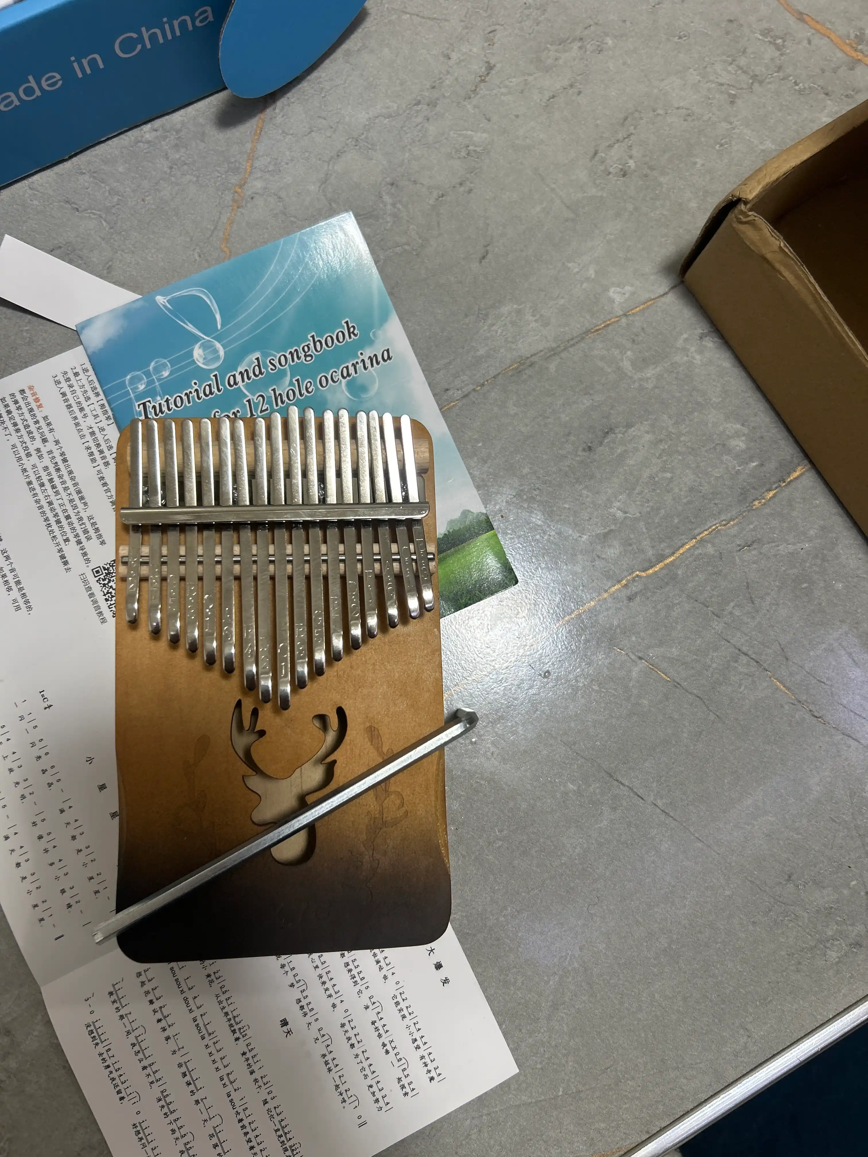 17 tugmali yog‘och Kalimba (Thumb Piano) – tabiiy yog‘och rang